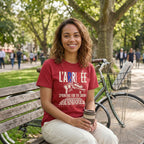 L'Arrivée TdF Cycling T-Shirt — Red lifestyle