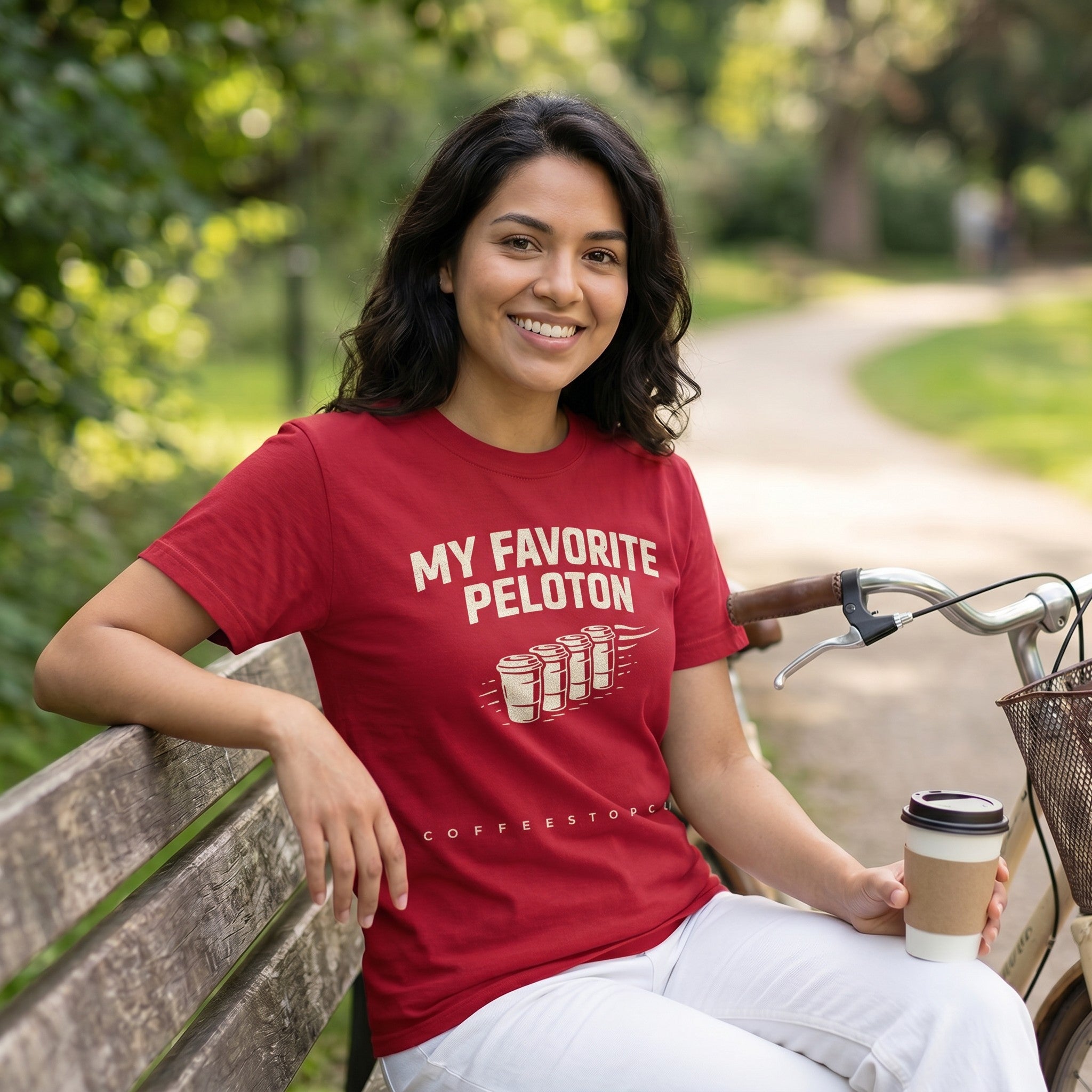Favorite Peloton T‑Shirt — Red lifestyle