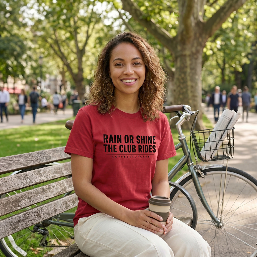 The Club Rides... T‑Shirt — Red lifestyle