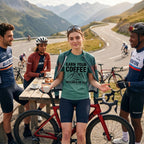 Earn Your Coffee Cycling T-Shirt — Seafoam lifestyle