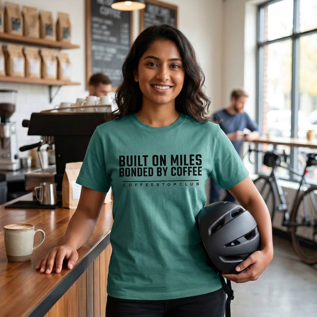 Bonded by Coffee T‑Shirt — Seafoam lifestyle