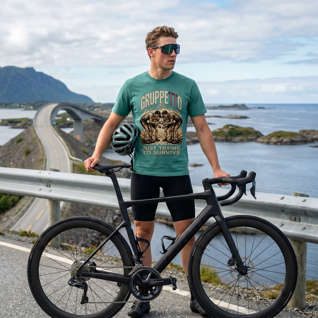 Gruppetto TdF Cycling T-Shirt — Seafoam lifestyle