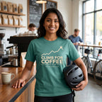 Climb For Coffee T‑Shirt — Seafoam lifestyle