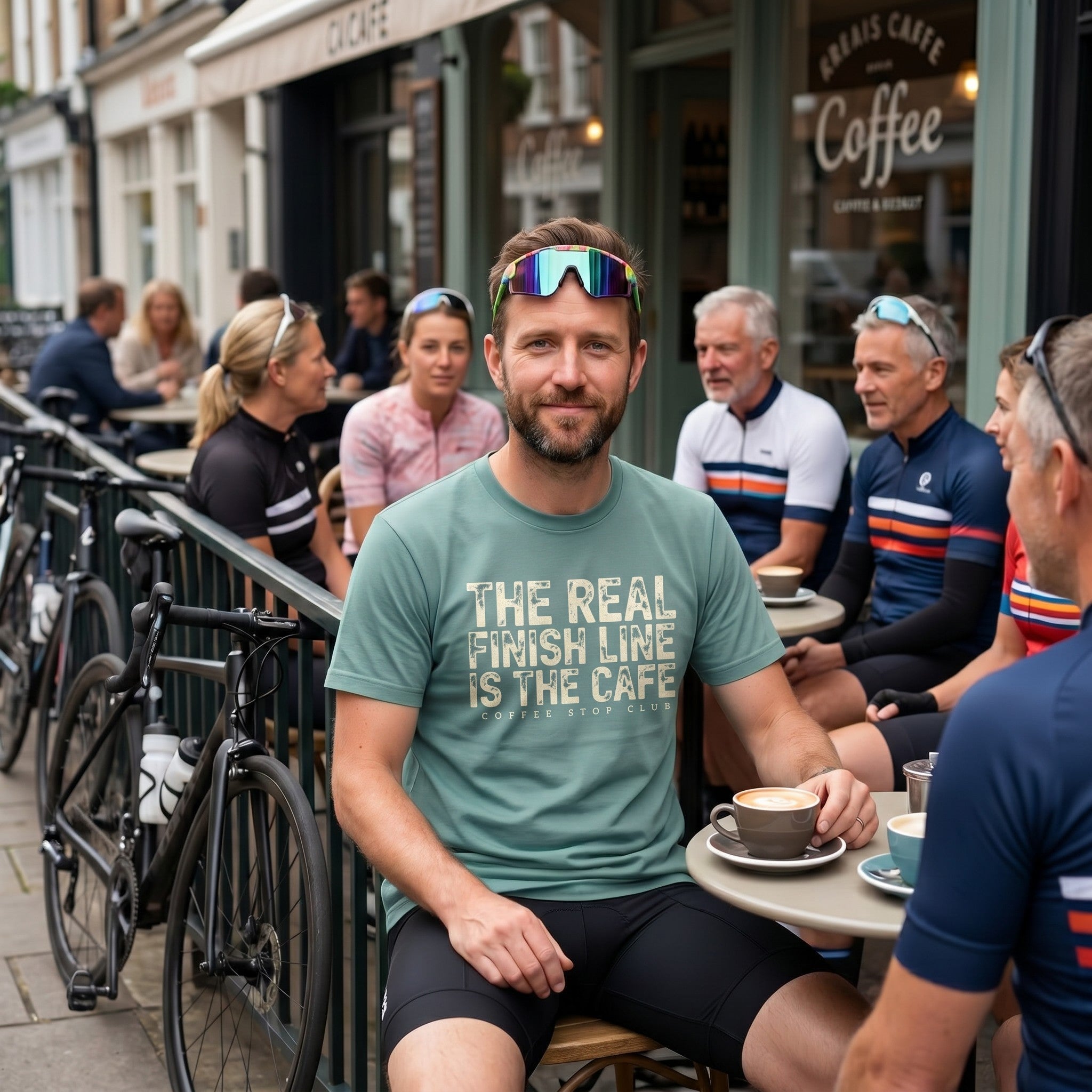The Real Finish Line T‑Shirt — Seafoam lifestyle
