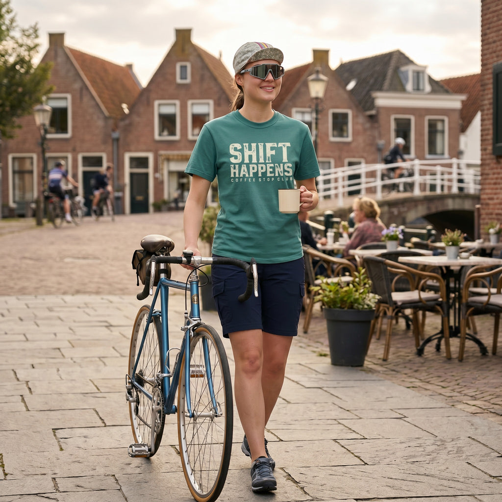 Shift Happens Cycling T-Shirt — Seafoam lifestyle