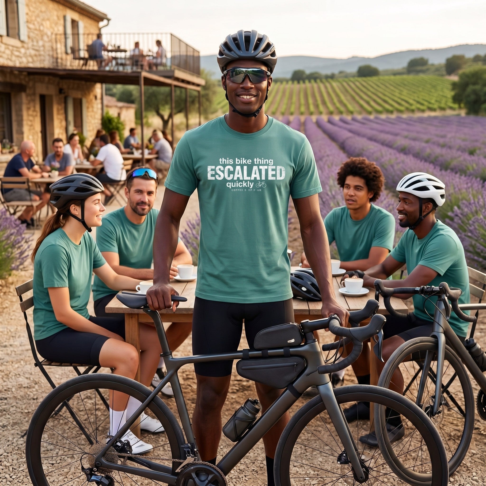 This Bike Thing Escalated T-Shirt — Seafoam lifestyle