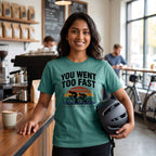 You Went Too Fast Cycling T-Shirt — Seafoam lifestyle