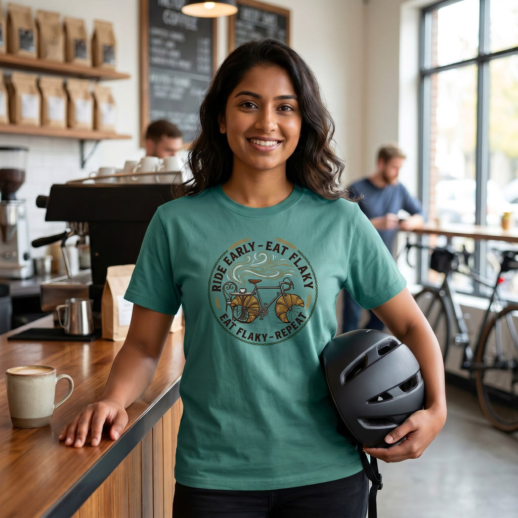 Ride Early Eat Flaky T-Shirt — Seafoam lifestyle