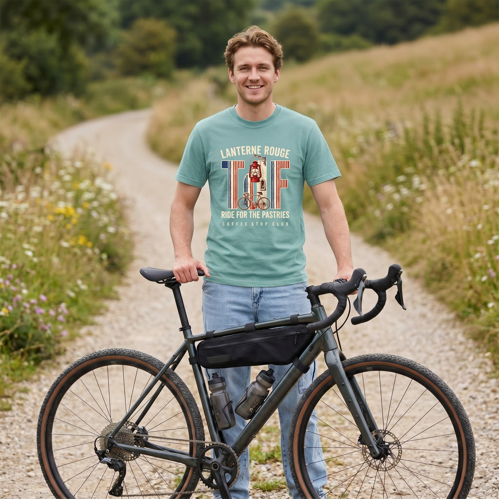 Lanterne Rouge II TdF Cycling T-Shirt — Seafoam lifestyle