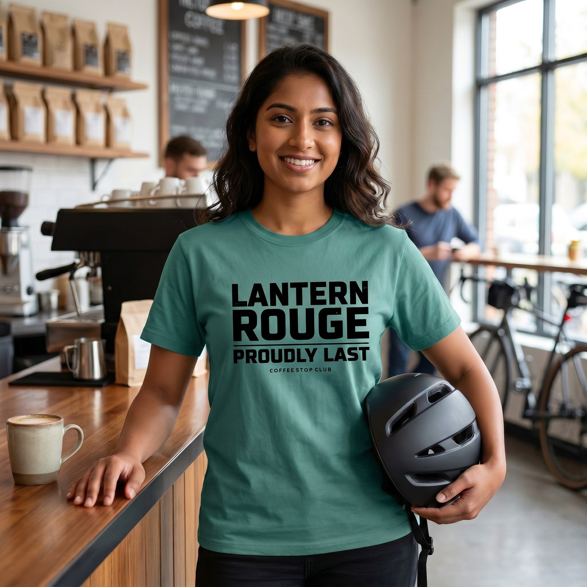 Lanterne Rouge Cycling T‑Shirt — Seafoam lifestyle