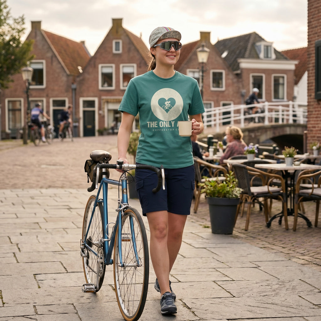 The Only Art Cycling T-Shirt — Seafoam lifestyle