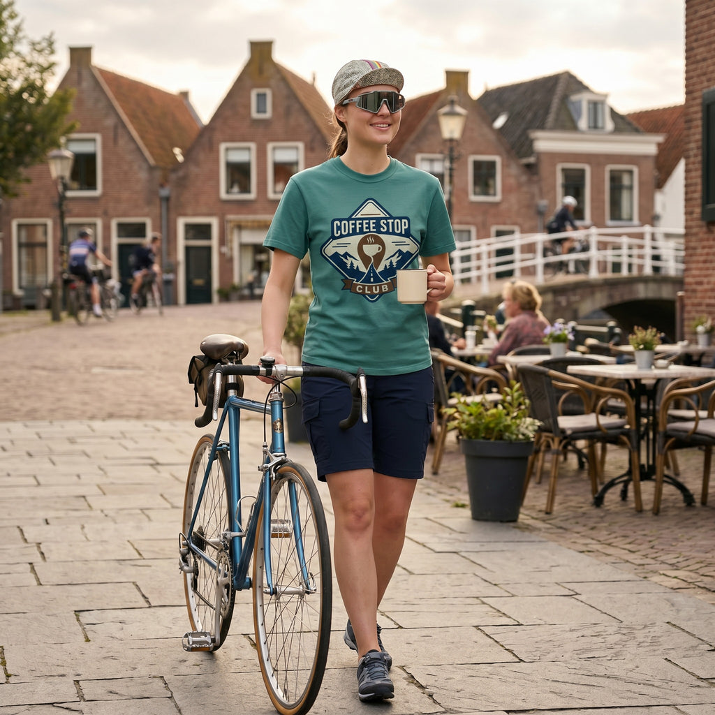The Coffee Stop Club T‑Shirt — Seafoam lifestyle