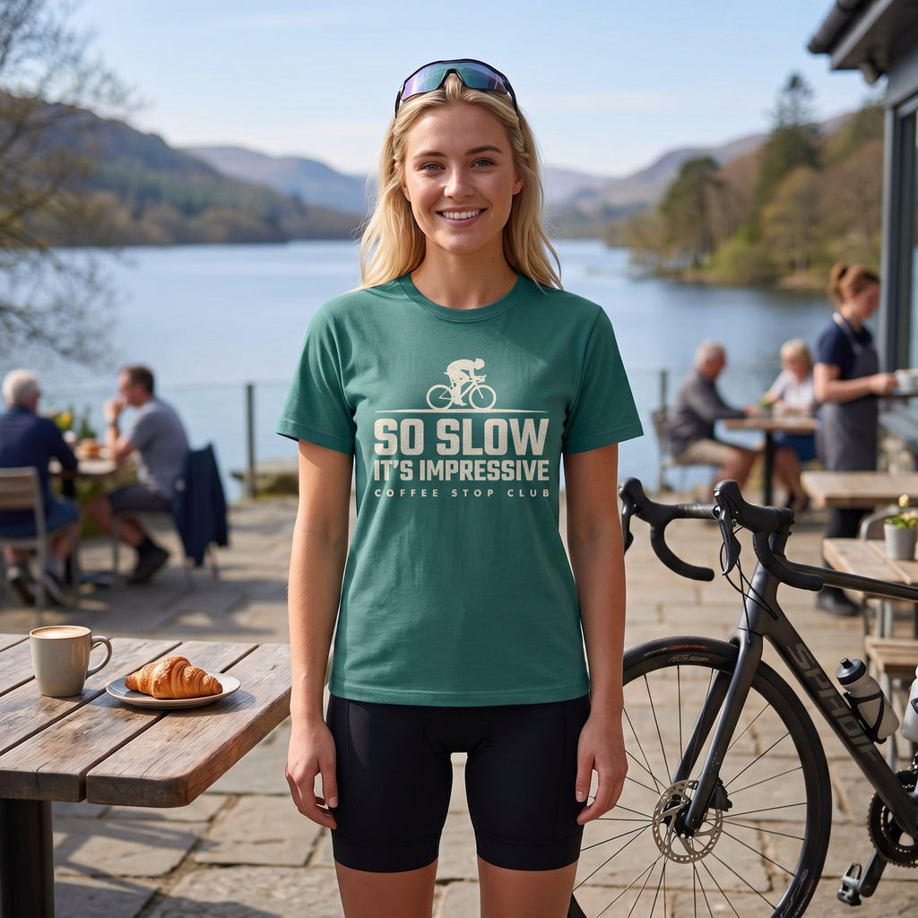 So Slow It's Impressive Cycling T-Shirt — Seafoam lifestyle