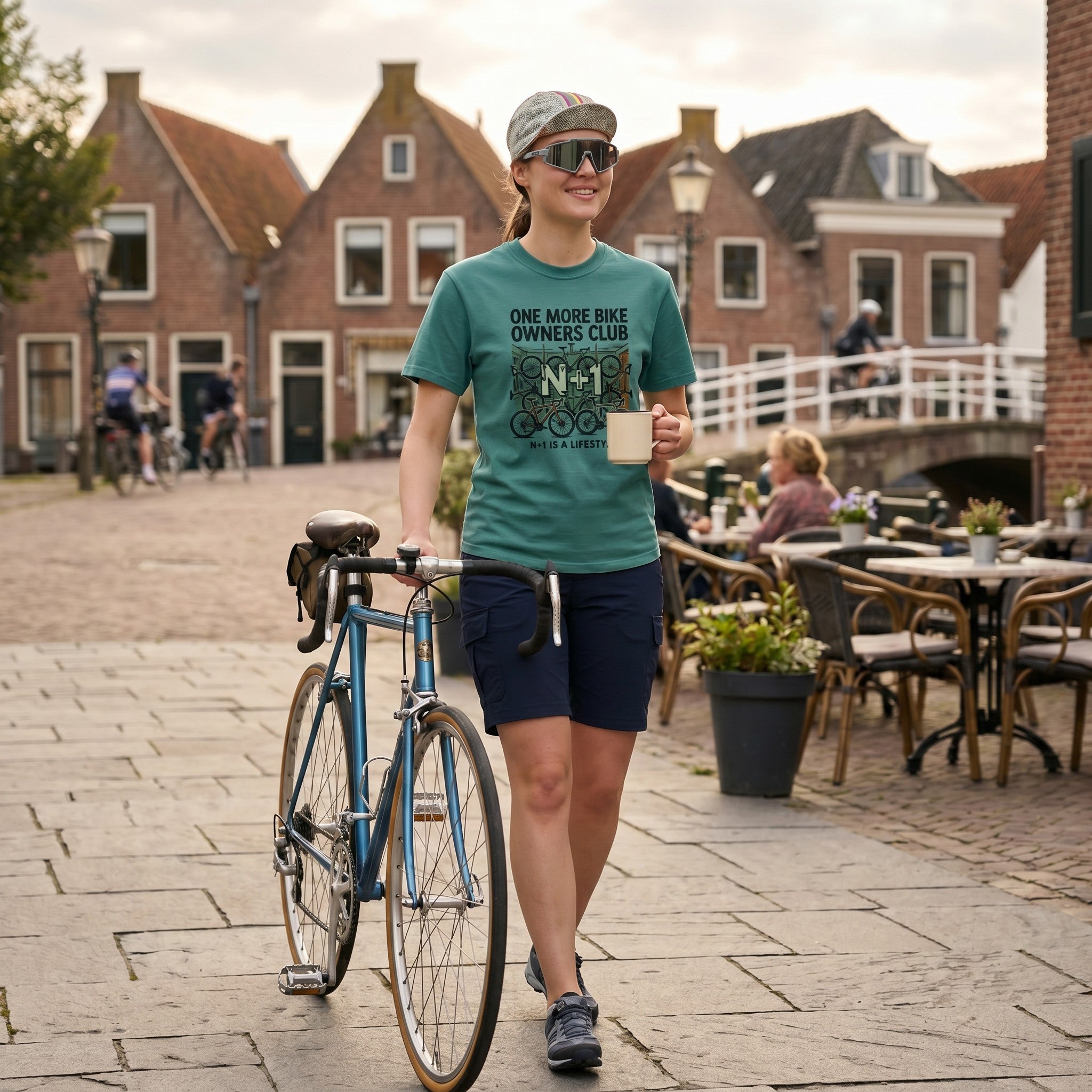 One More Bike N+1 T-Shirt — Seafoam lifestyle