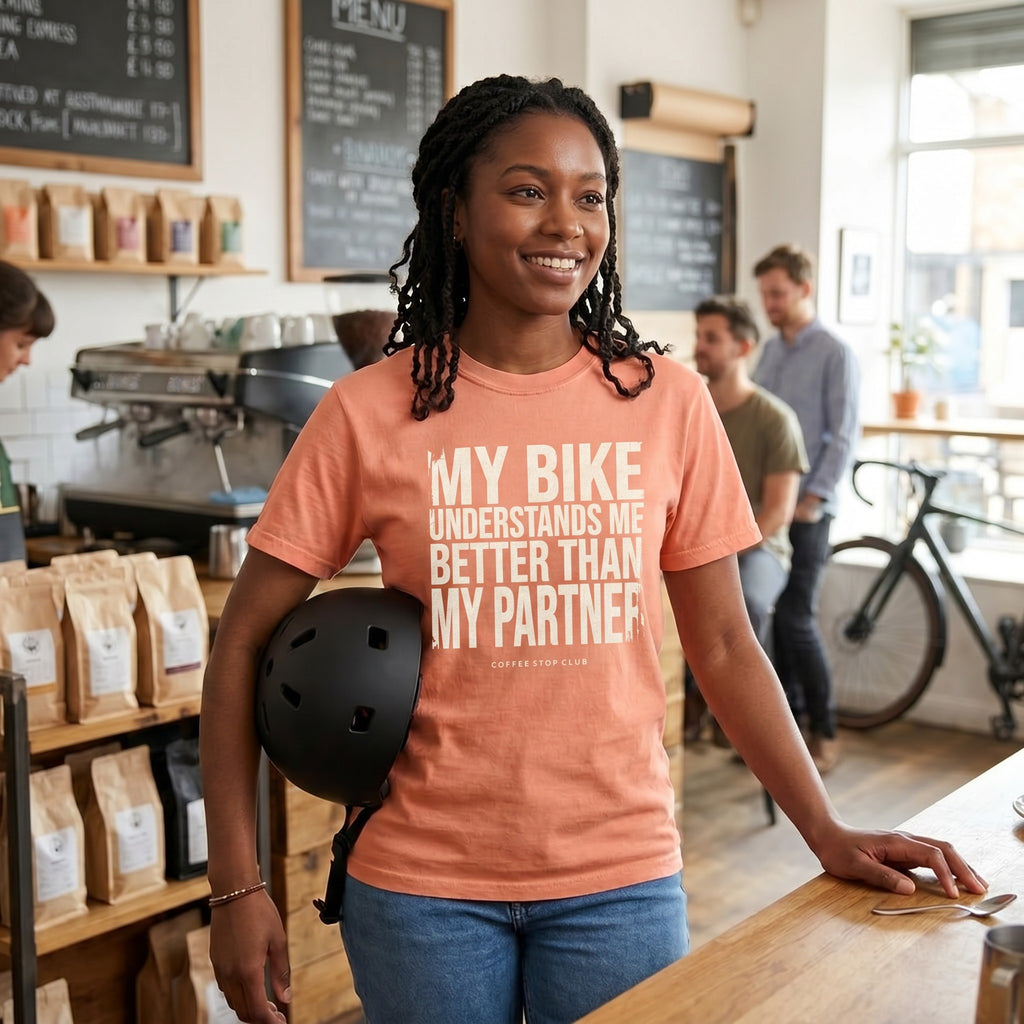 My Bike - My Partner - Just Sayin' T‑Shirt — Terracotta lifestyle