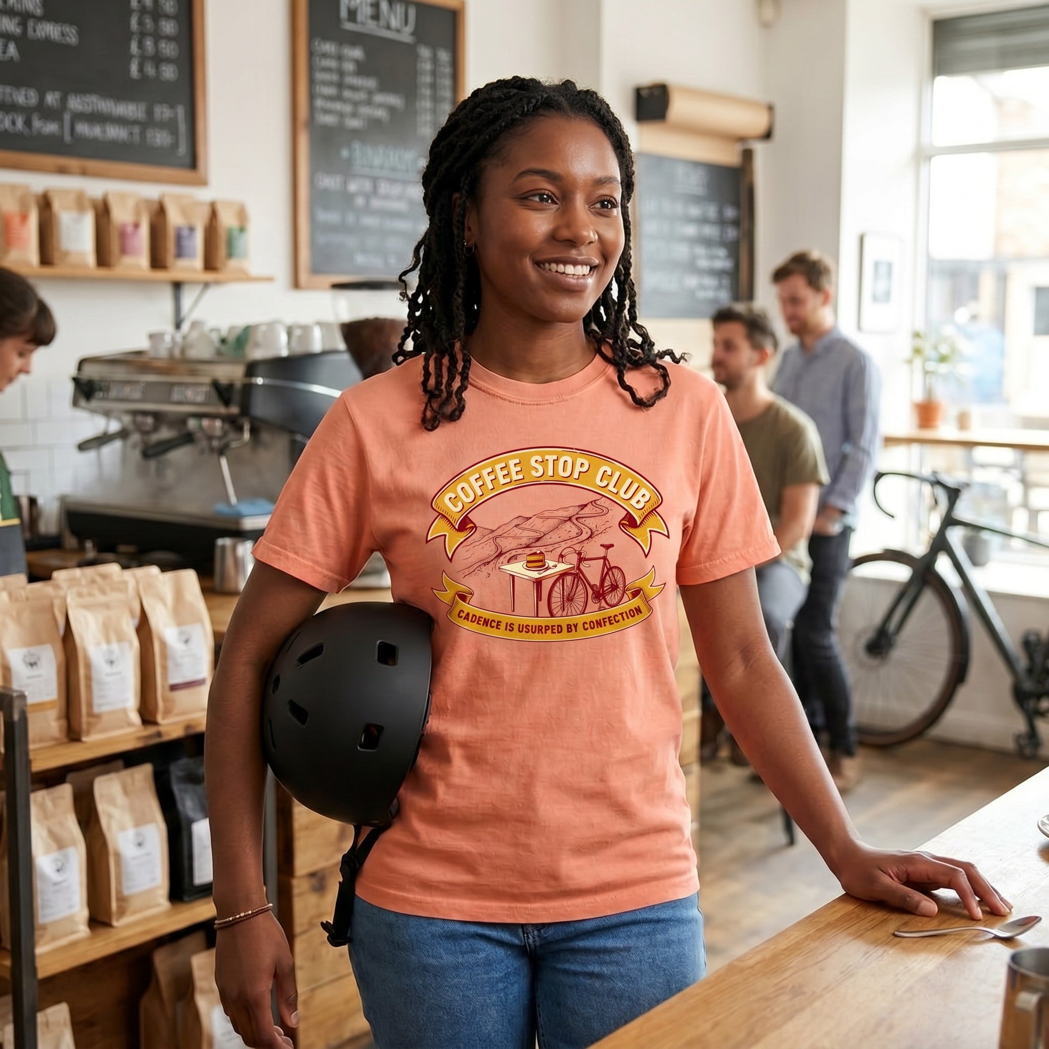 Cadence Confection Cycling T‑Shirt — Terracotta lifestyle