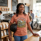 Never Pass a Café T‑Shirt — Terracotta lifestyle