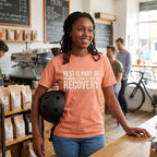 Rest is Recovery T‑Shirt — Terracotta lifestyle
