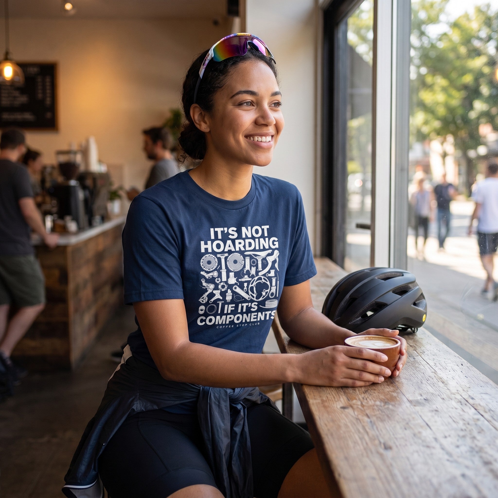 It's Not Hoarding Cycling T-Shirt — True Navy lifestyle