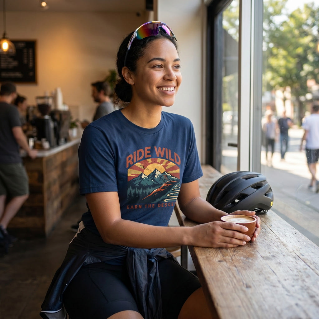 Ride Wild Cycling T-Shirt — True Navy lifestyle