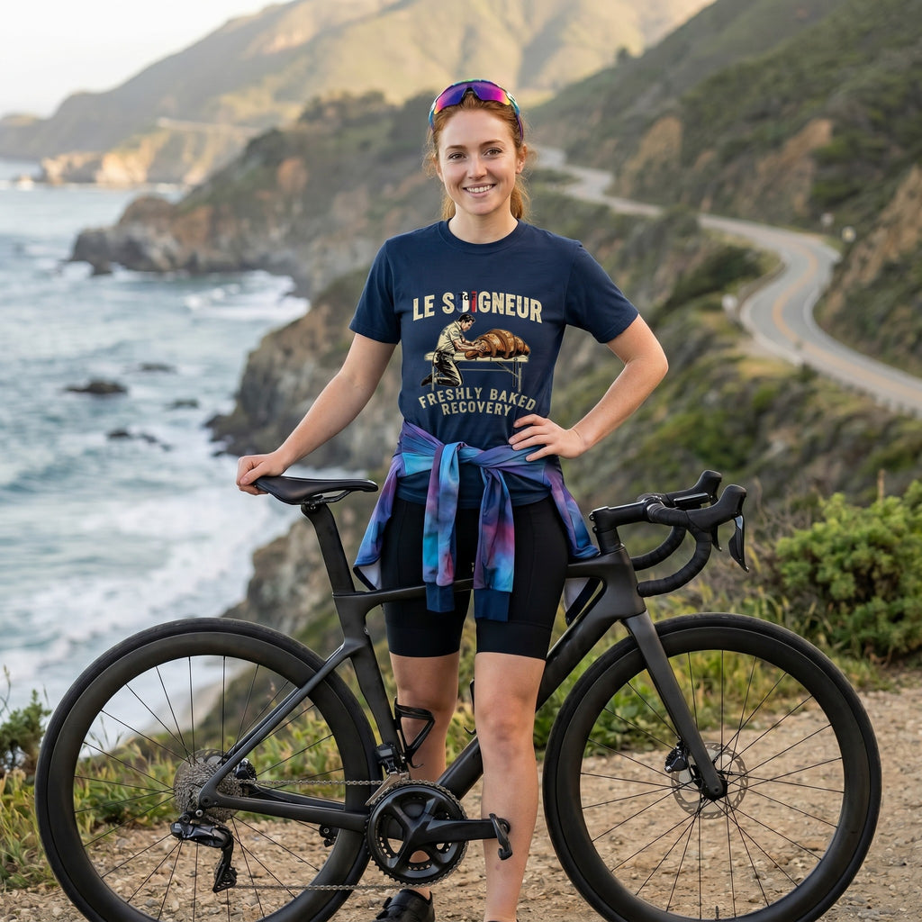 Soigneur Recovery TdF Cycling T-Shirt — True Navy lifestyle