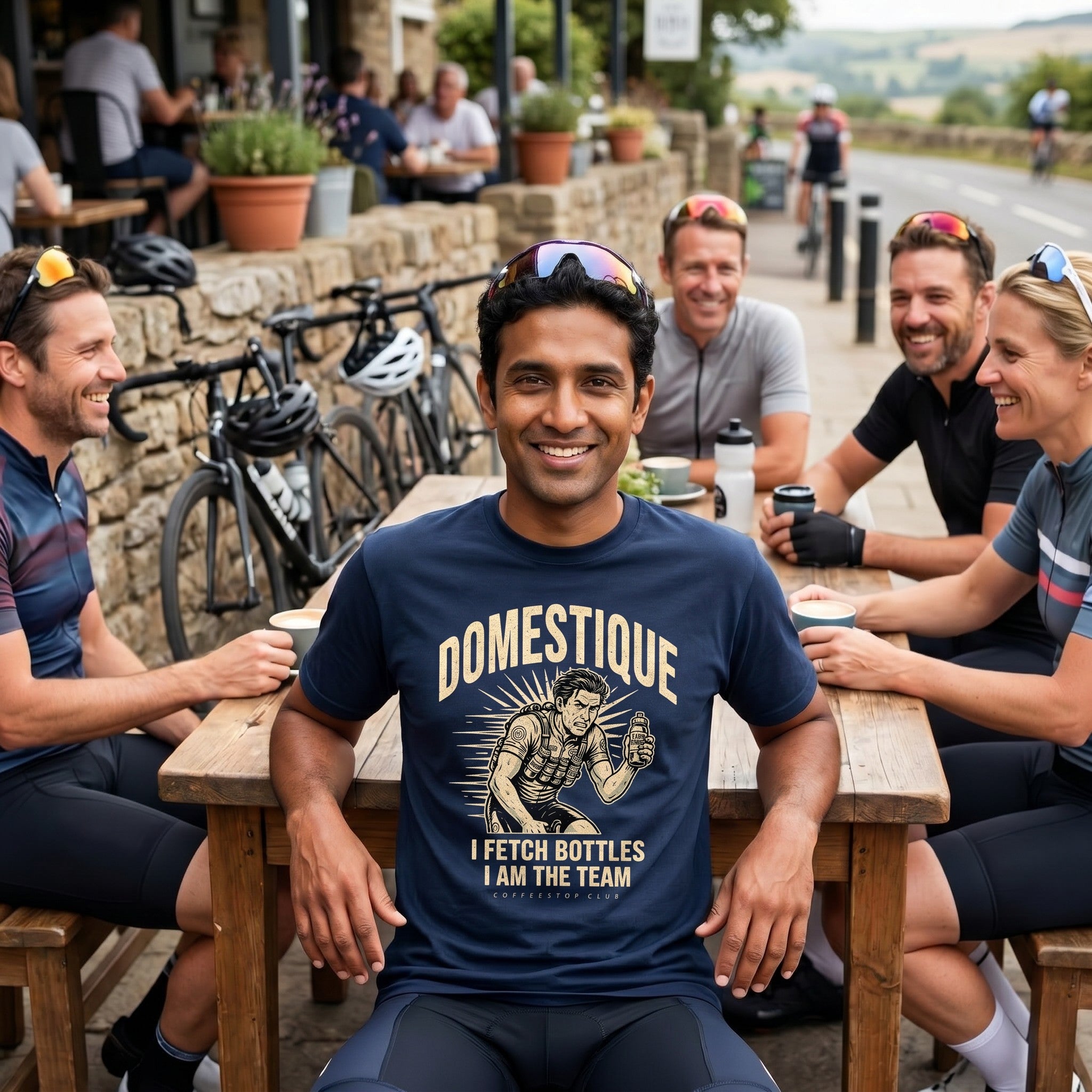 I am the Domestique Cycling T-Shirt — True Navy lifestyle