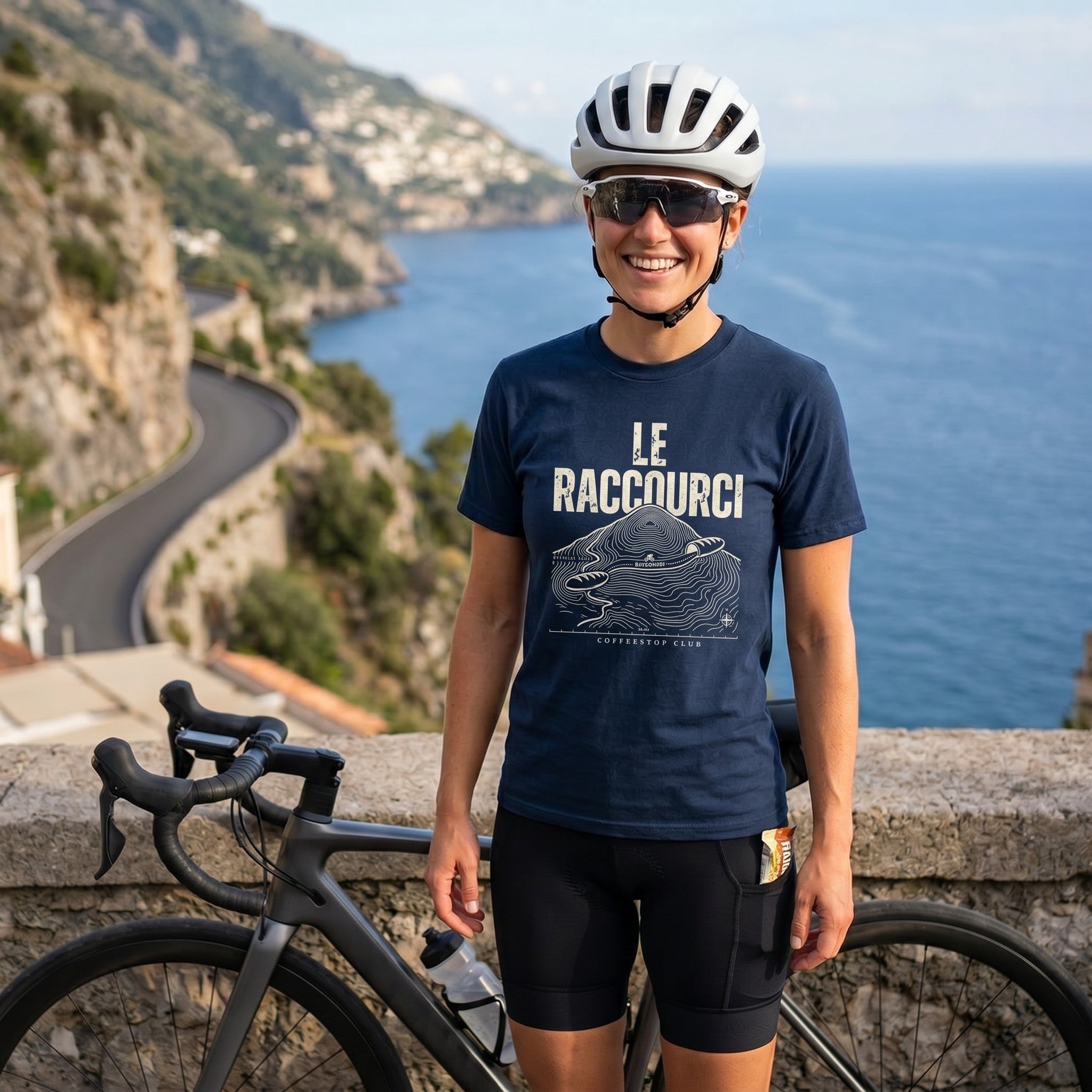 Le Raccourci TdF Cycling T-Shirt — True Navy lifestyle