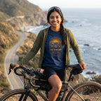 Last to the Café Cyclist T-Shirt — True Navy lifestyle