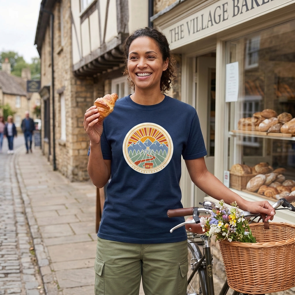 Wheel Base Cycling T-Shirt — True Navy lifestyle