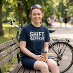 Shift Happens Cycling T-Shirt — True Navy lifestyle