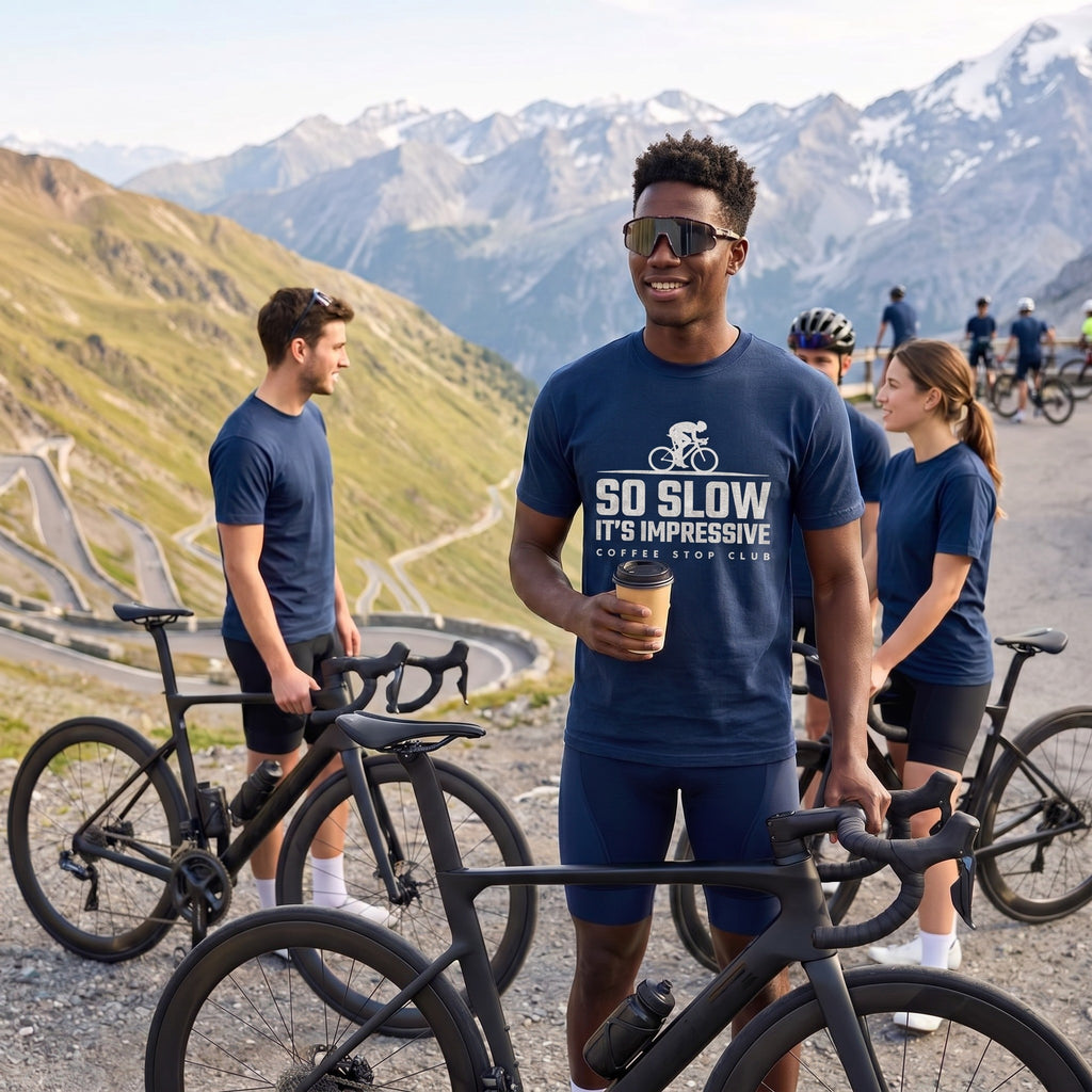 So Slow It's Impressive Cycling T-Shirt — True Navy lifestyle