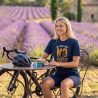 "No!" Cycling Coffee T‑Shirt  — True Navy lifestyle
