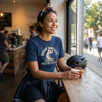 Nessie Surfaces Cycling T-Shirt — True Navy lifestyle