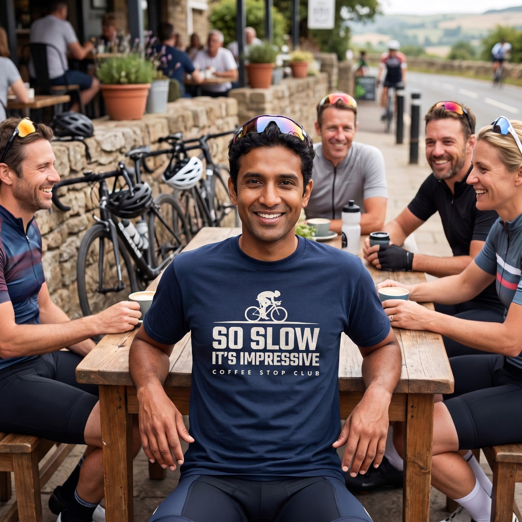 So Slow It's Impressive Cycling T-Shirt — True Navy lifestyle