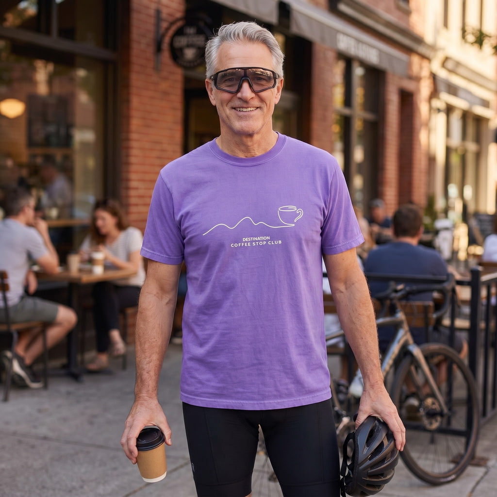 Destination Cycling T-Shirt — Violet lifestyle