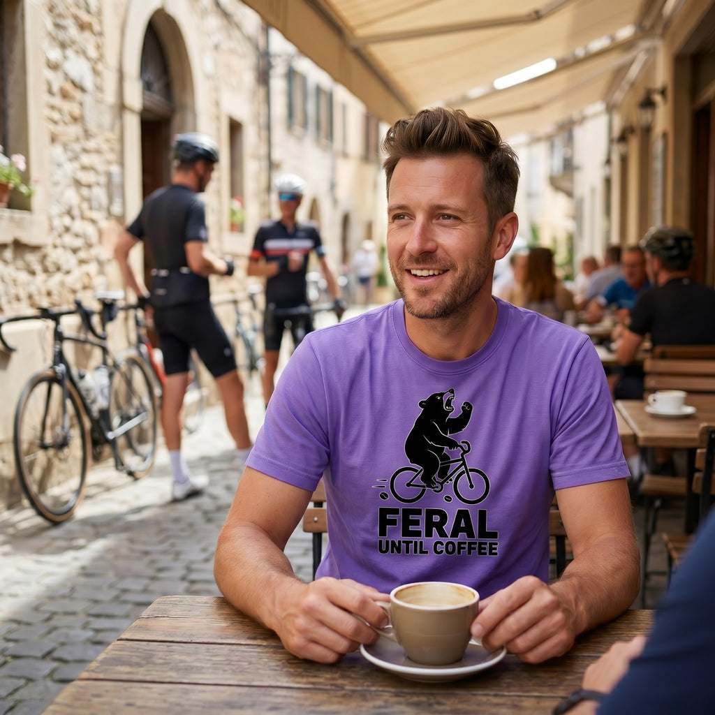 Feral Until Coffee T-Shirt — Violet lifestyle