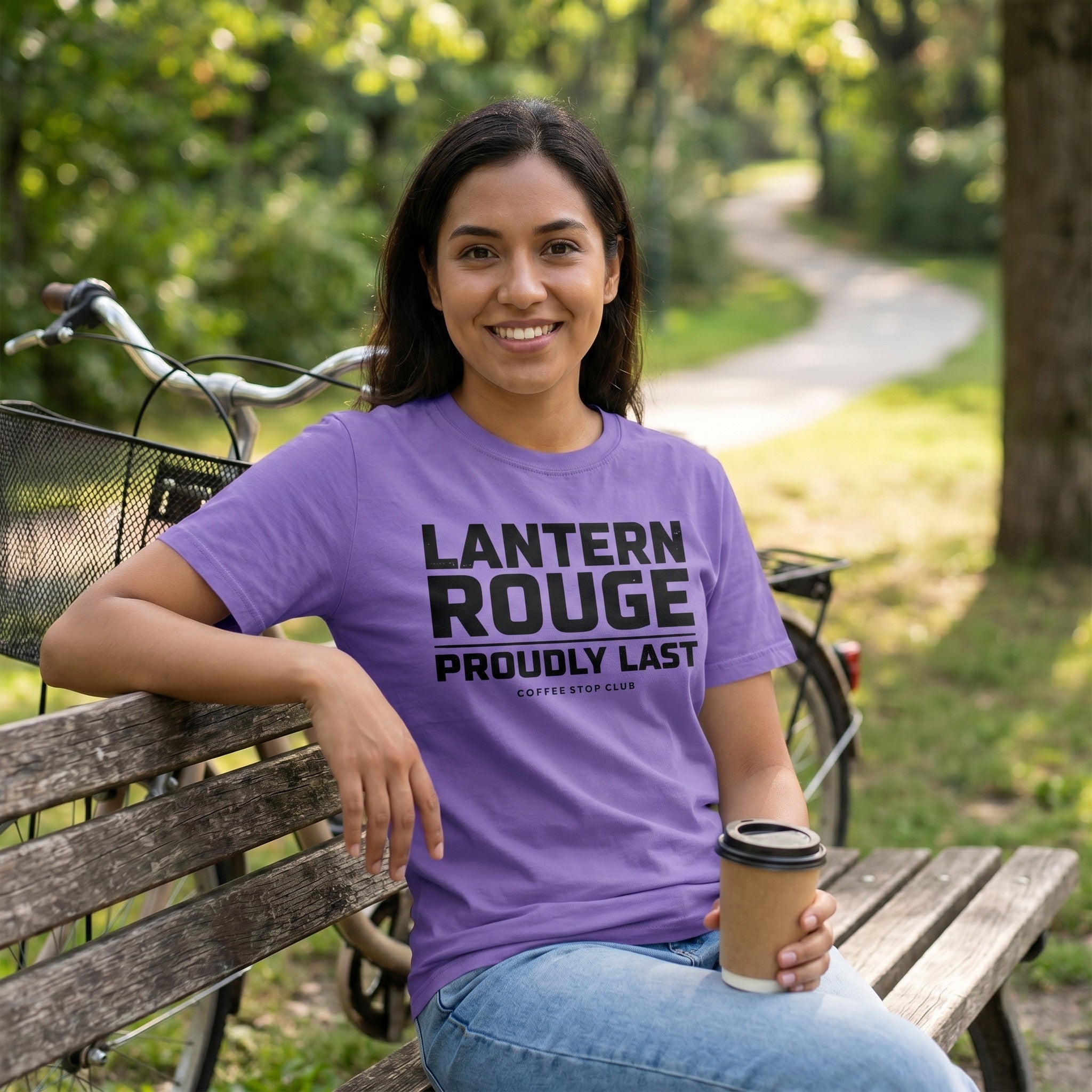 Lanterne Rouge Cycling T‑Shirt — Violet lifestyle