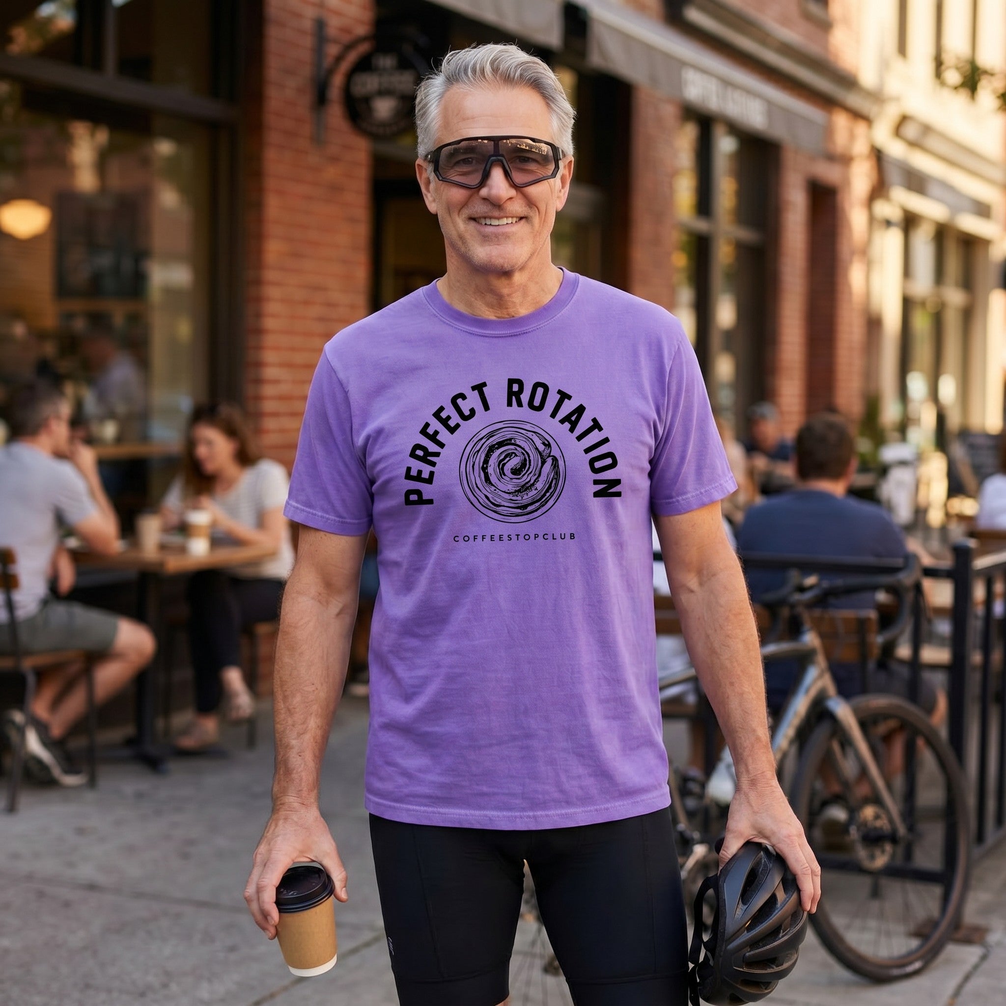 Perfect Rotation Cycling T-Shirt — Violet lifestyle