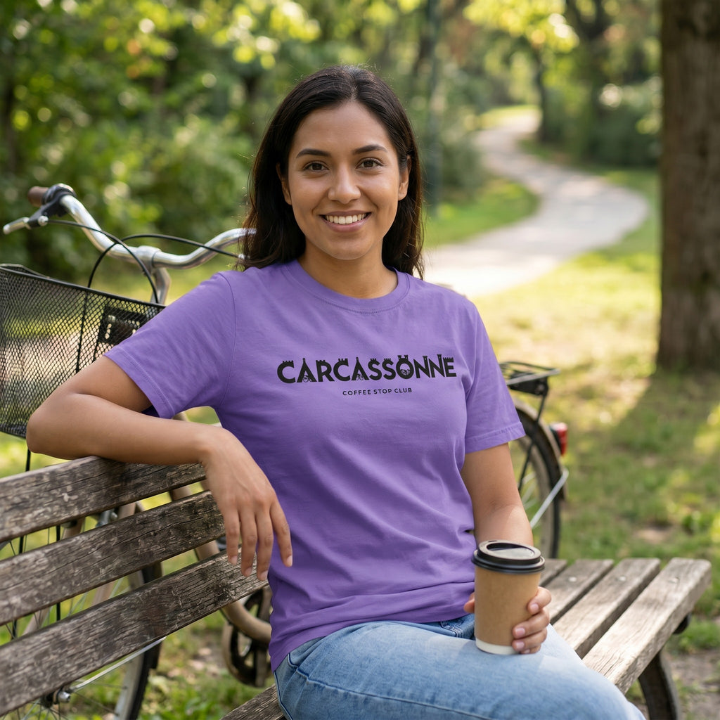 Carcassonne Cycle Tour T-Shirt — Violet lifestyle