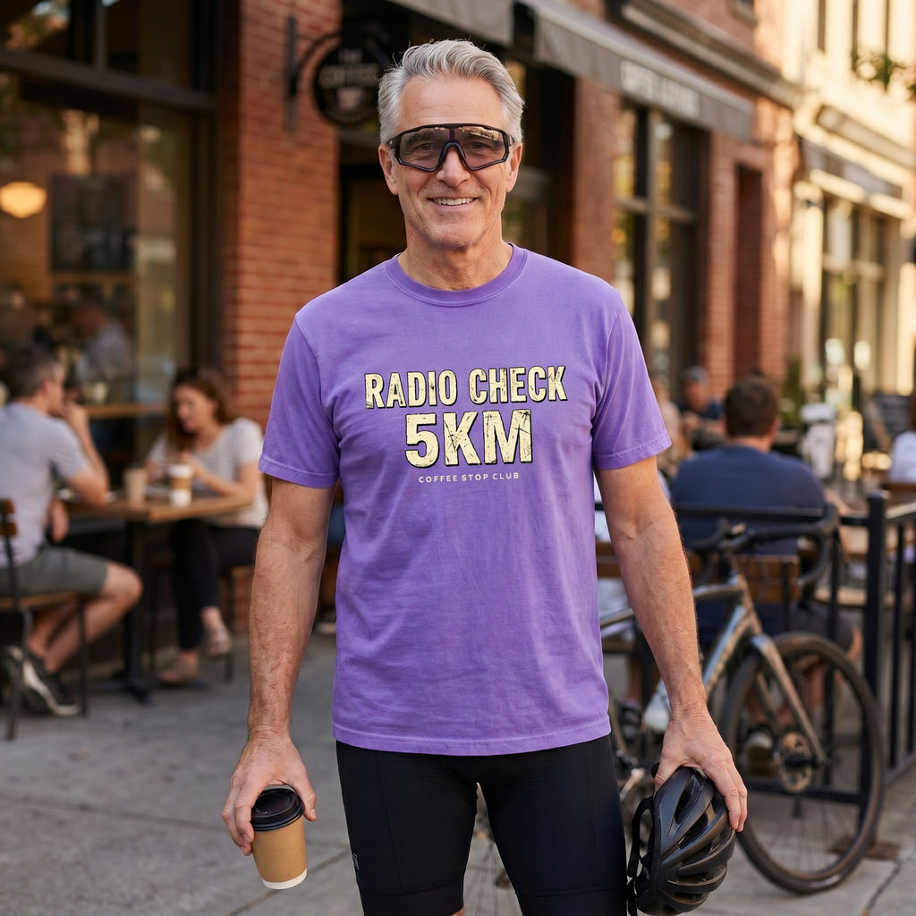 Radio Check 5Km Tour T‑Shirt — Violet lifestyle