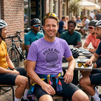 Polka Dot Yellow Cycling T-Shirt — Violet lifestyle