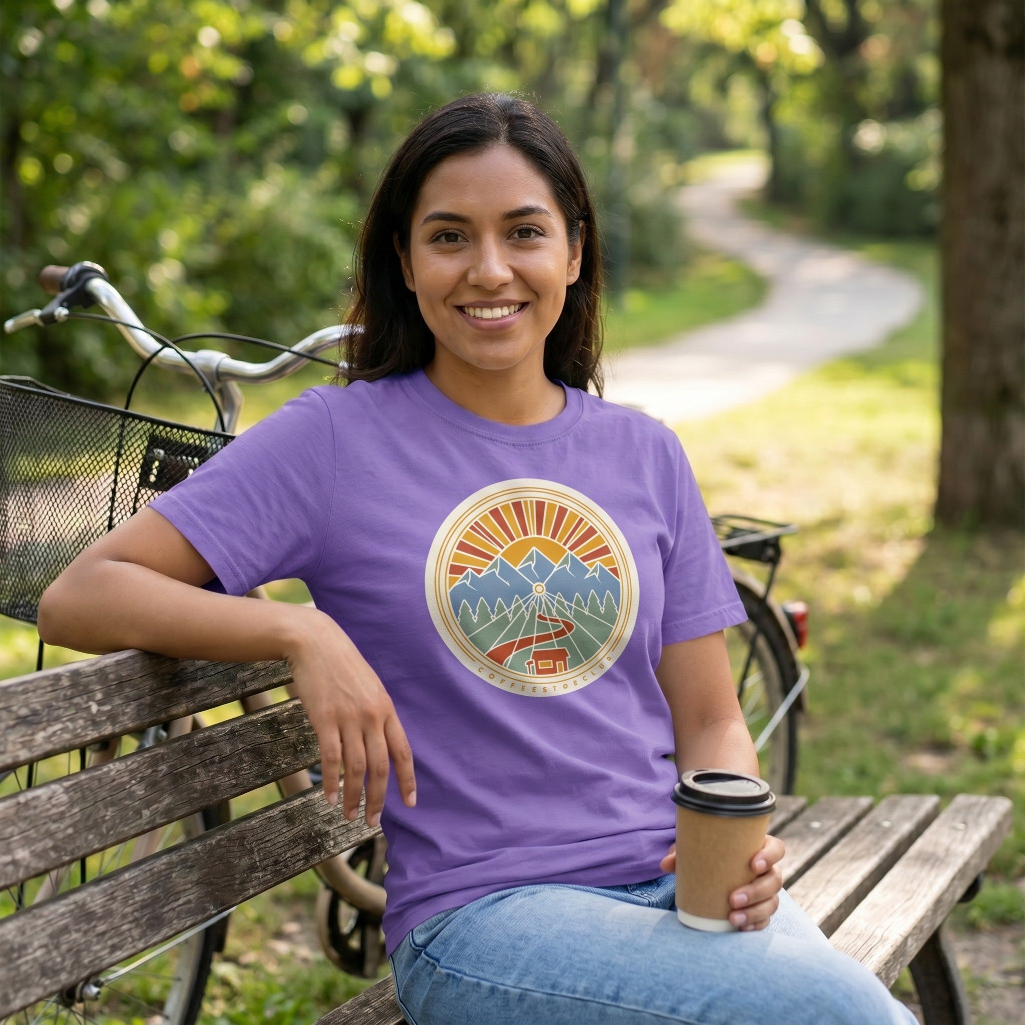 Wheel Base Cycling T-Shirt — Violet lifestyle