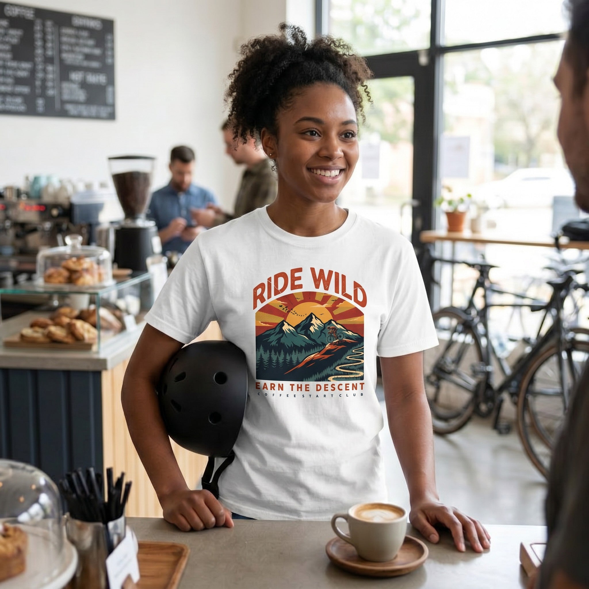 Ride Wild Cycling T-Shirt — White lifestyle