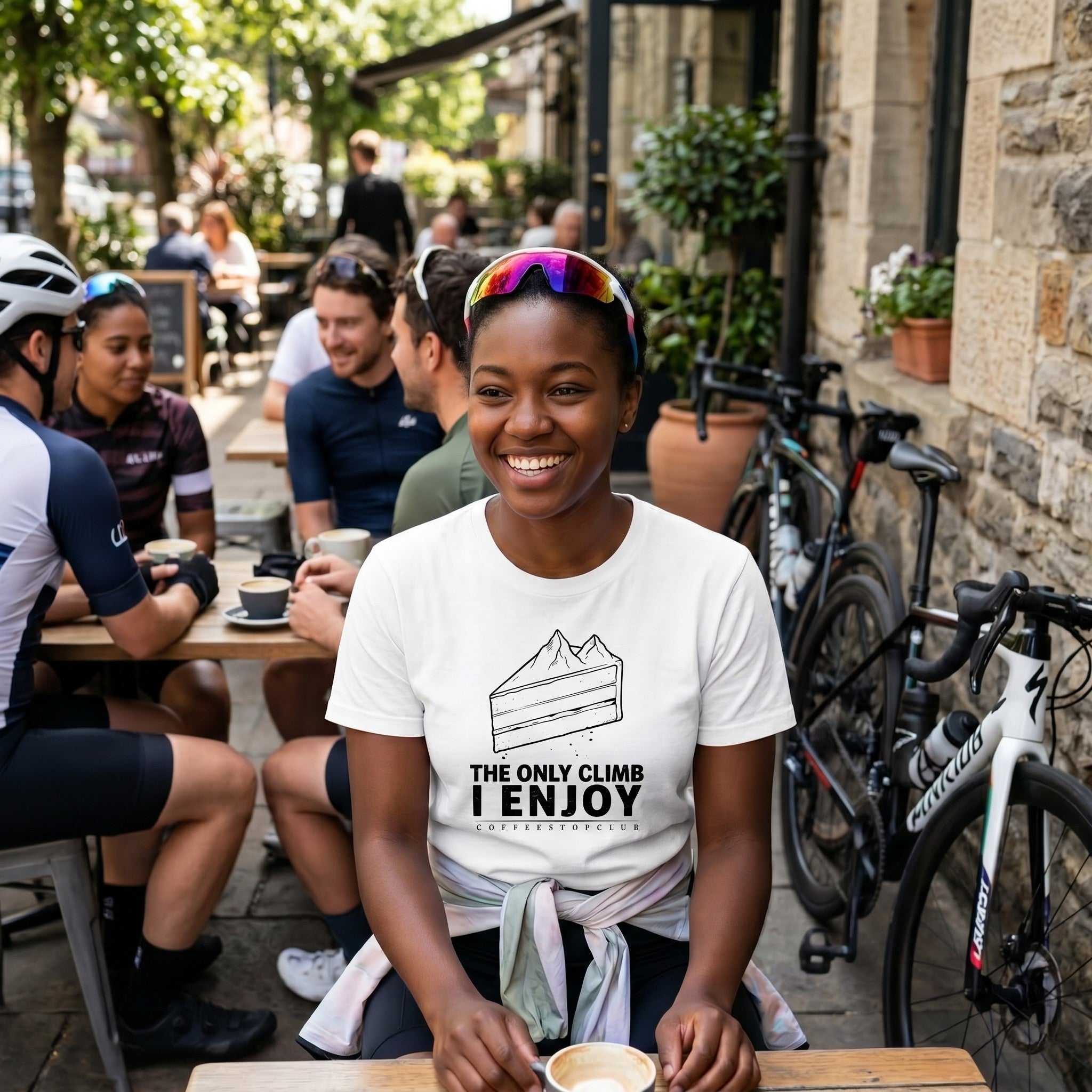 Only Climb Cycling T-Shirt — White lifestyle