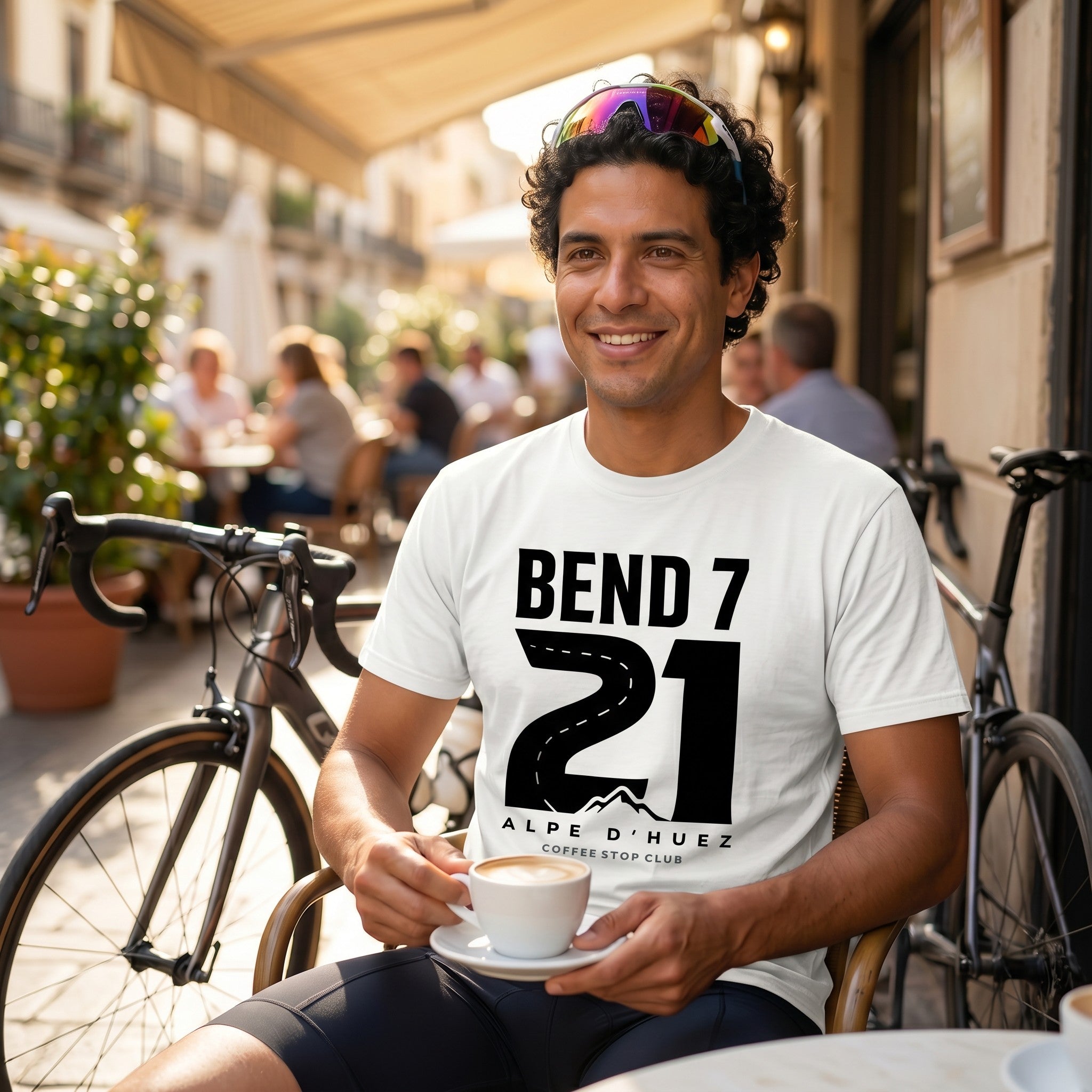 Bend 7 L'Alpe T-Shirt — White lifestyle