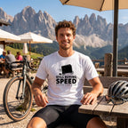 Still Buying Speed Cycling T-Shirt — White lifestyle
