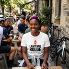 I May Be Slow Cyclist T-Shirt — White lifestyle