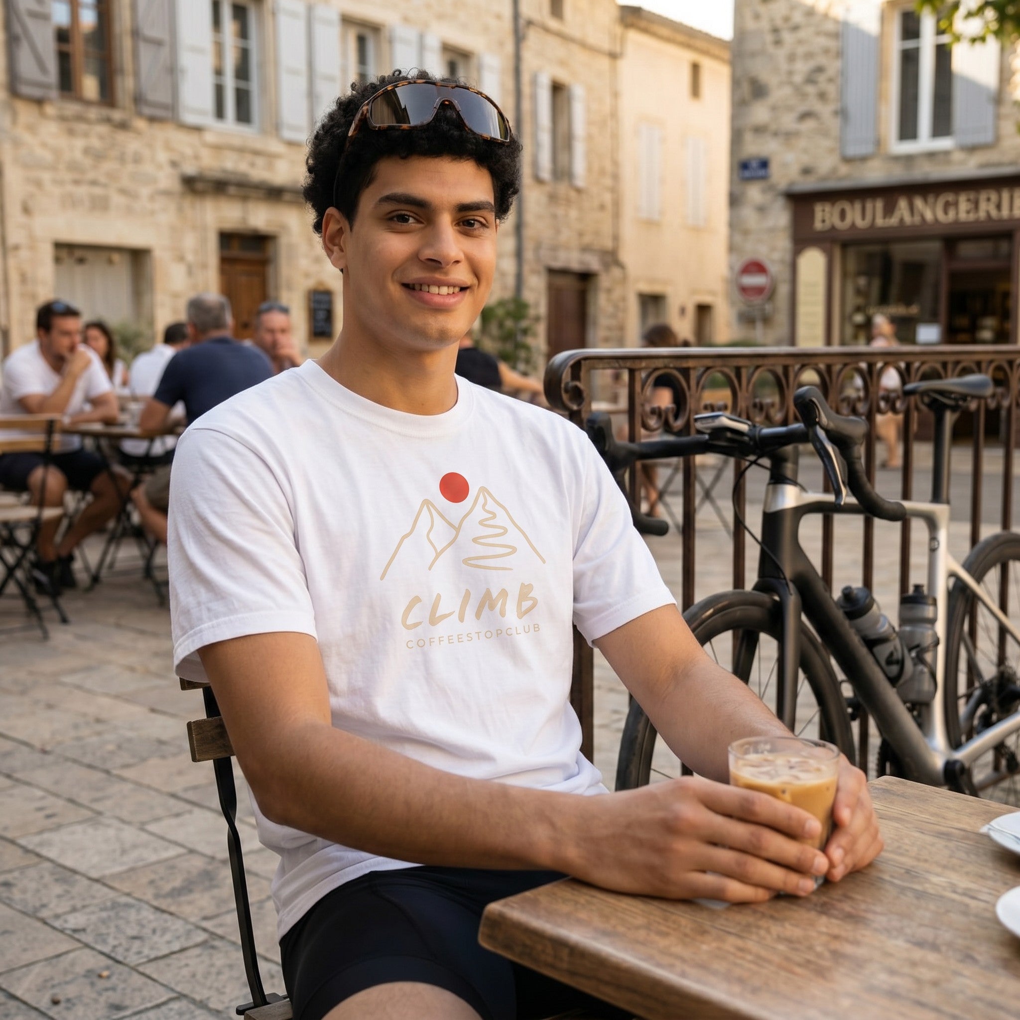 Climb Cycling T-Shirt — White lifestyle