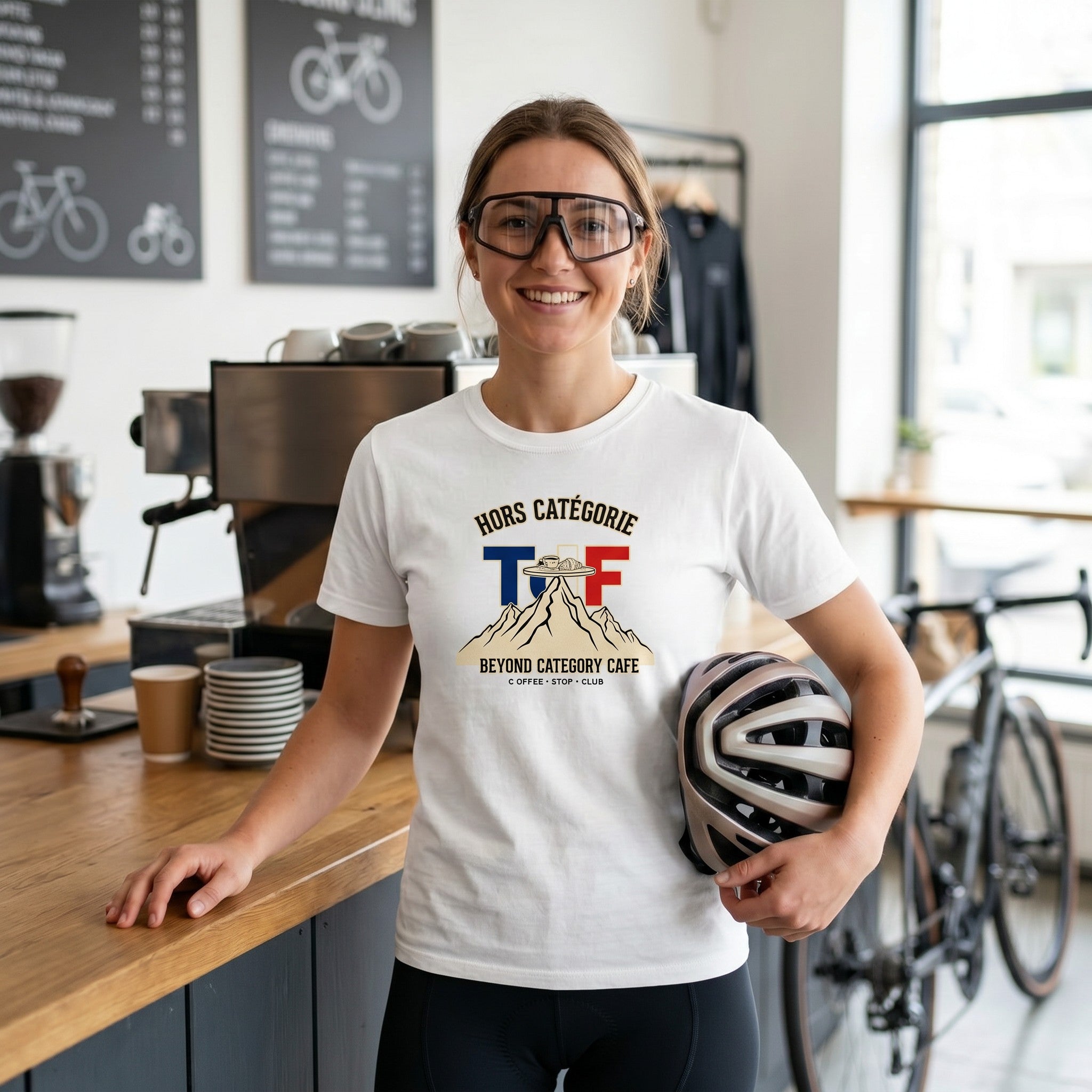 Hors Catégorie TdF Cycling T-Shirt — White lifestyle