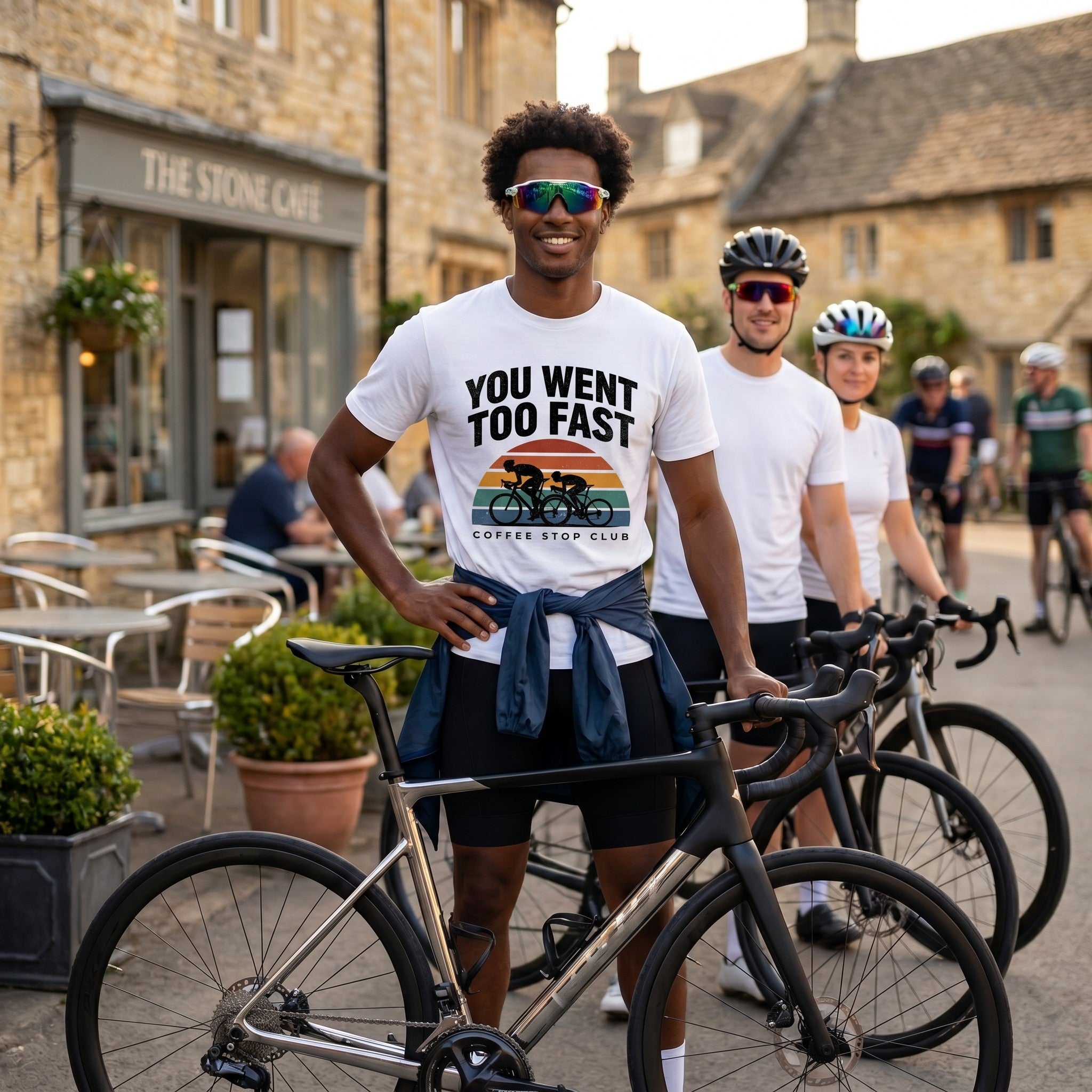 You Went Too Fast Cycling T-Shirt — White lifestyle